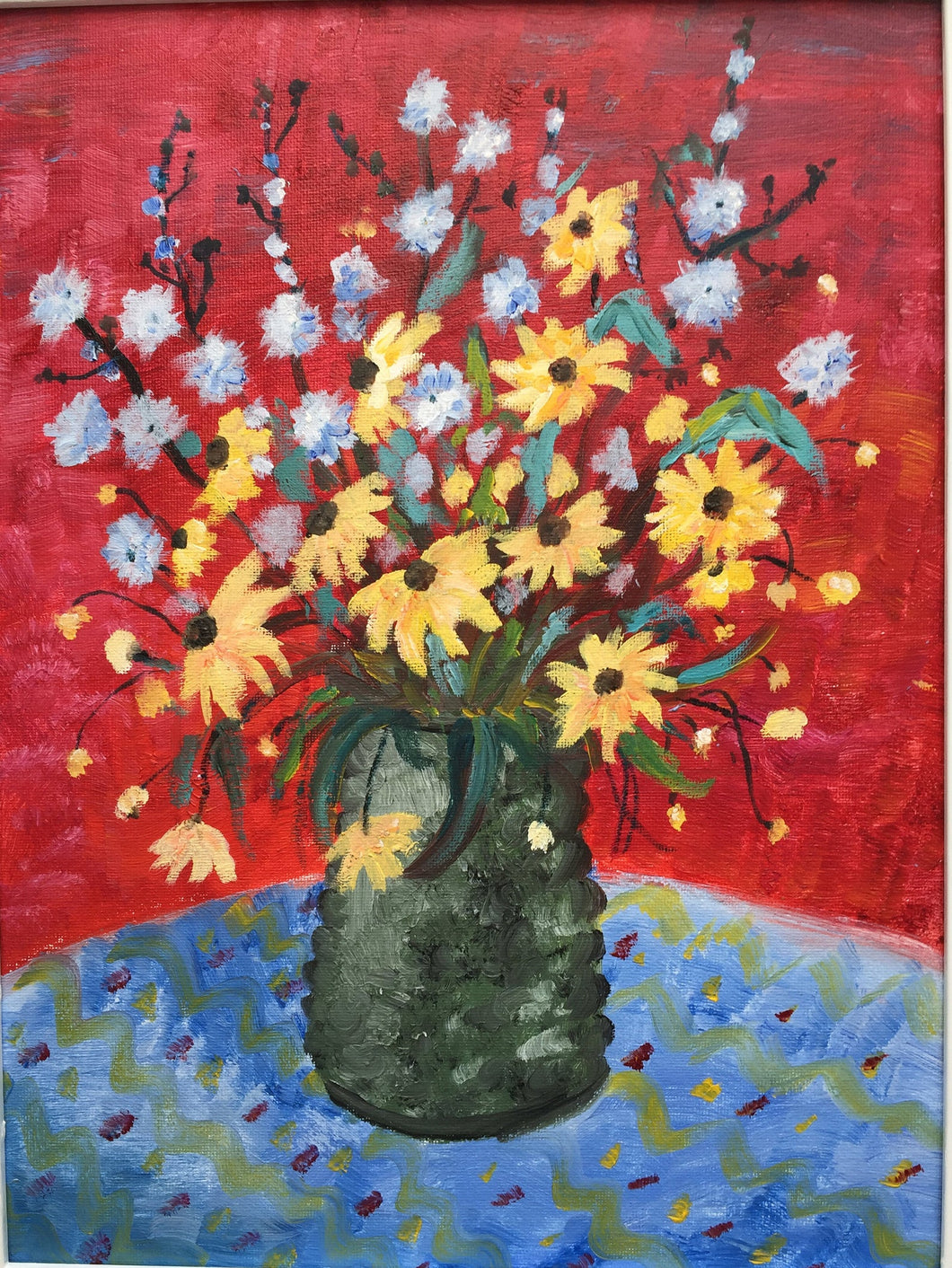 Red and Yellow Flower Painting